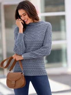 Pulls<Pull à manches longues superbe motif torsadé