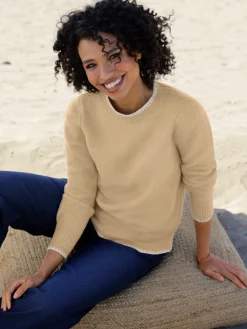 Linea Tesini Pulls<Pull à manches longues superbes coutures contrastées