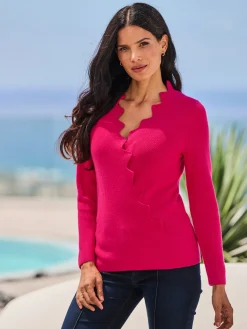 Ashley Brooke Pulls<Pull à manches longues superbe aspect cache-cœur