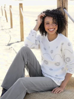 Linea Tesini Pulls<Pull à manches longues superbe motif jacquard