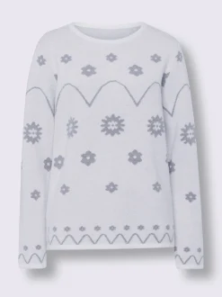 Linea Tesini Pulls<Pull à manches longues superbe motif jacquard