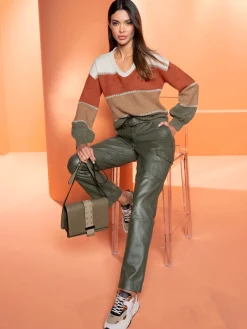 Rick Cardona Pulls<Pull à rayures détails couleur or