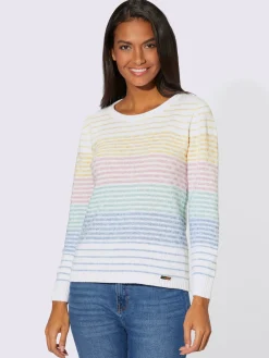 Collection L Pulls<Pull à rayures jolie structure tricot