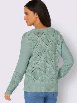 Pulls<Pull ajouré 49% coton