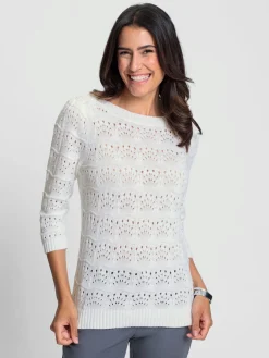 Pulls<Pull ajouré motif ajouré léger