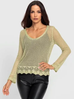 Ashley Brooke Pulls<Pull ajouré motif ajouré transparent discret