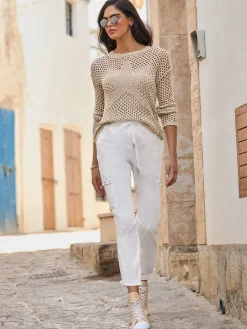 Mandarin Pulls<Pull ajouré pur coton