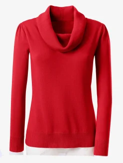 Alessa W. Pulls<Pull confortable large col roulé épaules froncées