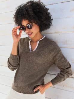 Linea Tesini Pulls<Pull empiècement en dentelle délicat