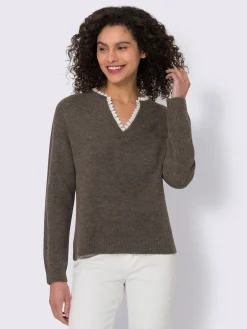 Linea Tesini Pulls<Pull empiècement en dentelle délicat