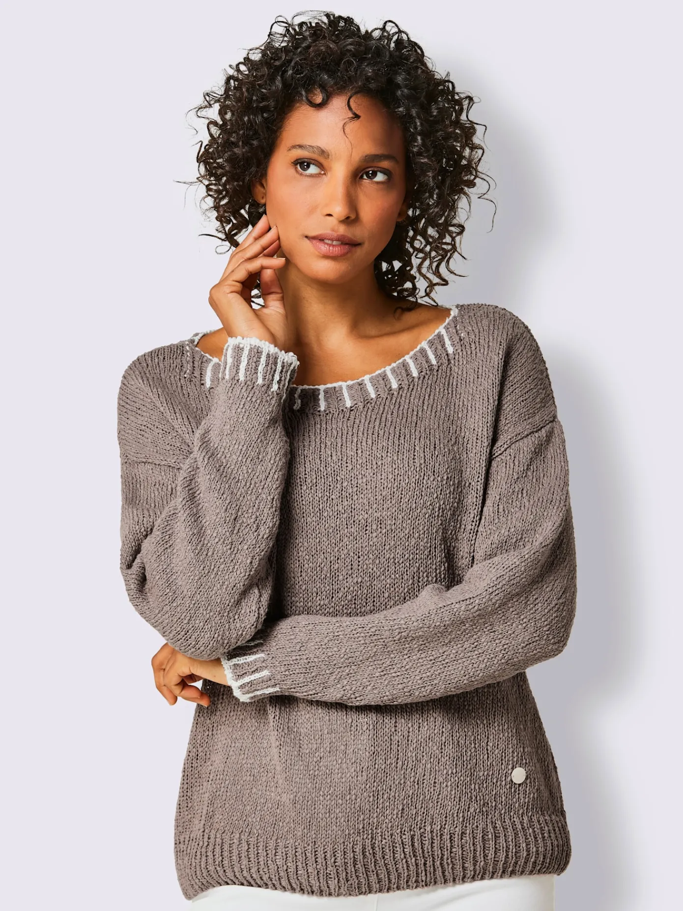 CREATION L PREMIUM Pulls<Pull en coton mélange coton-lin estival