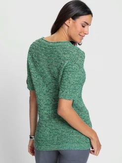 Pulls<Pull en coton motif tricoté décoratif