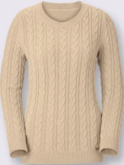 Collection L Pulls<Pull en coton torsadé avec finitions côtelées