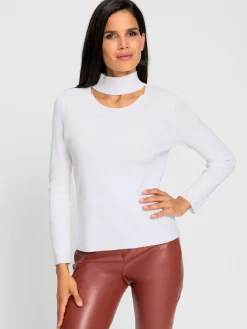 Ashley Brooke Pulls<Pull en tricot découpe raffinée à l'encolure