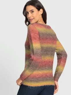 Pulls<Pull en tricot dégradé de couleur