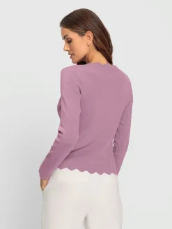 Ashley Brooke Pulls<Pull en tricot fin bords ondulés élégants