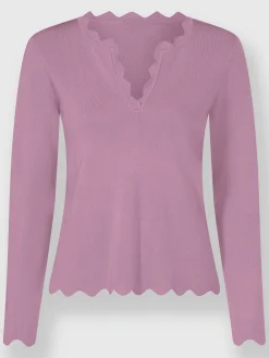 Ashley Brooke Pulls<Pull en tricot fin bords ondulés élégants