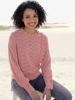 Linea Tesini Pulls<Pull en tricot fin bordure ajourée qui attire le regard