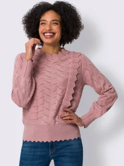 Linea Tesini Pulls<Pull en tricot fin bordure ajourée qui attire le regard