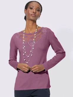 Creation L Pulls<Pull en tricot fin dentelle séduisante