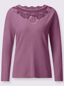 Creation L Pulls<Pull en tricot fin dentelle séduisante