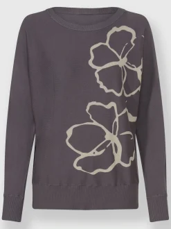 Ashley Brooke Pulls<Pull en tricot fin joli motif floral