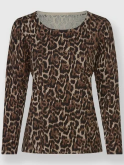 Ashley Brooke Pulls<Pull en tricot fin joli motif léopard
