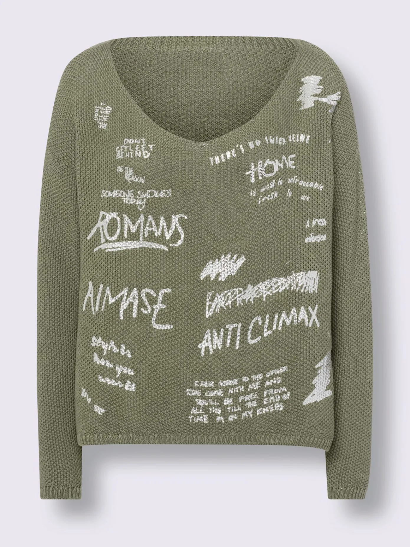 Mandarin Pulls<Pull en tricot imprimé feuille brillant