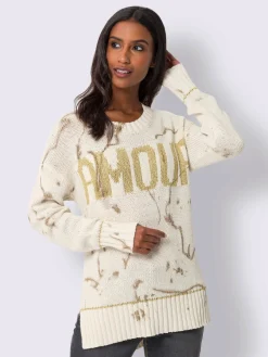 Mandarin Pulls<Pull en tricot inscription brillante