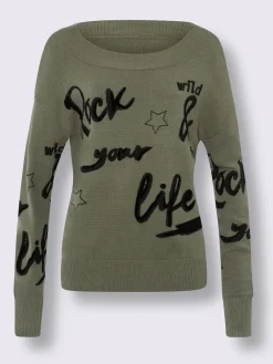 Mandarin Pulls<Pull en tricot motif imprimé devant