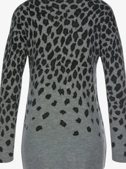 LASCANA Pulls<Pull en tricot pull à encolure ronde, imprimé animal