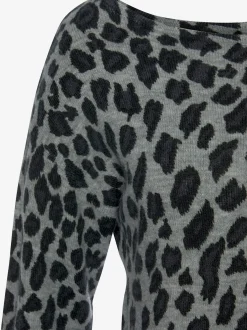 LASCANA Pulls<Pull en tricot pull à encolure ronde, imprimé animal