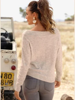 LASCANA Pulls<Pull en tricot pull léger orné d'un nœud