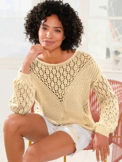 Linea Tesini Pulls<Pull encolure ronde coulisse à l'ourlet