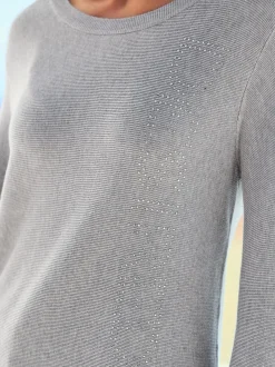 Rick Cardona Pulls<Pull encolure ronde inscription avec petites pierres brillantes fantaisie