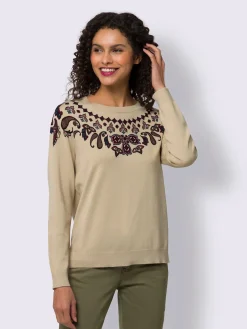 Linea Tesini Pulls<Pull encolure ronde joli imprimé