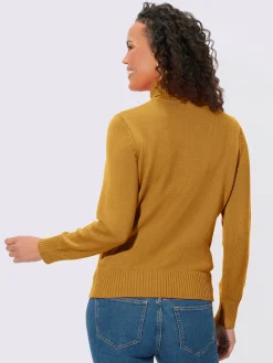 Collection L Pulls<Pull femme col roulé manches ourlet avec finitions côtelées