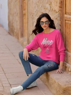 Mandarin Pulls<Pull imprimé feuille brillant