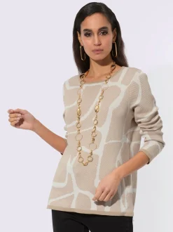 Creation L Pulls<Pull jacquard 100% coton pima