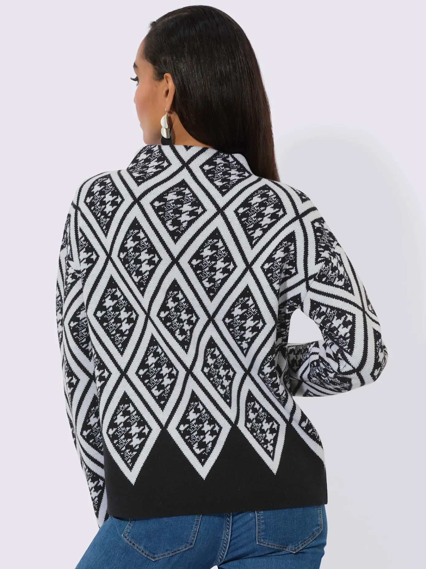 Creation L Pulls<Pull jacquard 30% laine vierge (mérinos)