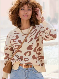 LASCANA Pulls<Pull jacquard pull à encolure ronde et motif