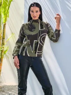 Rick Cardona Pulls<Pull jacquard tricot jacquard élégant