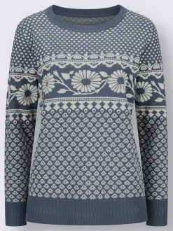 Pulls<Pull jacquard tricot jacquard de qualité