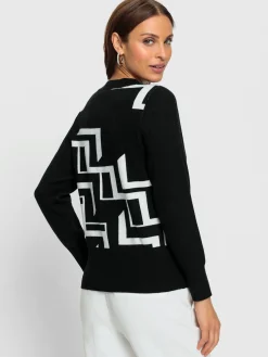 Pulls<Pull mélange raffiné de motifs jacquard