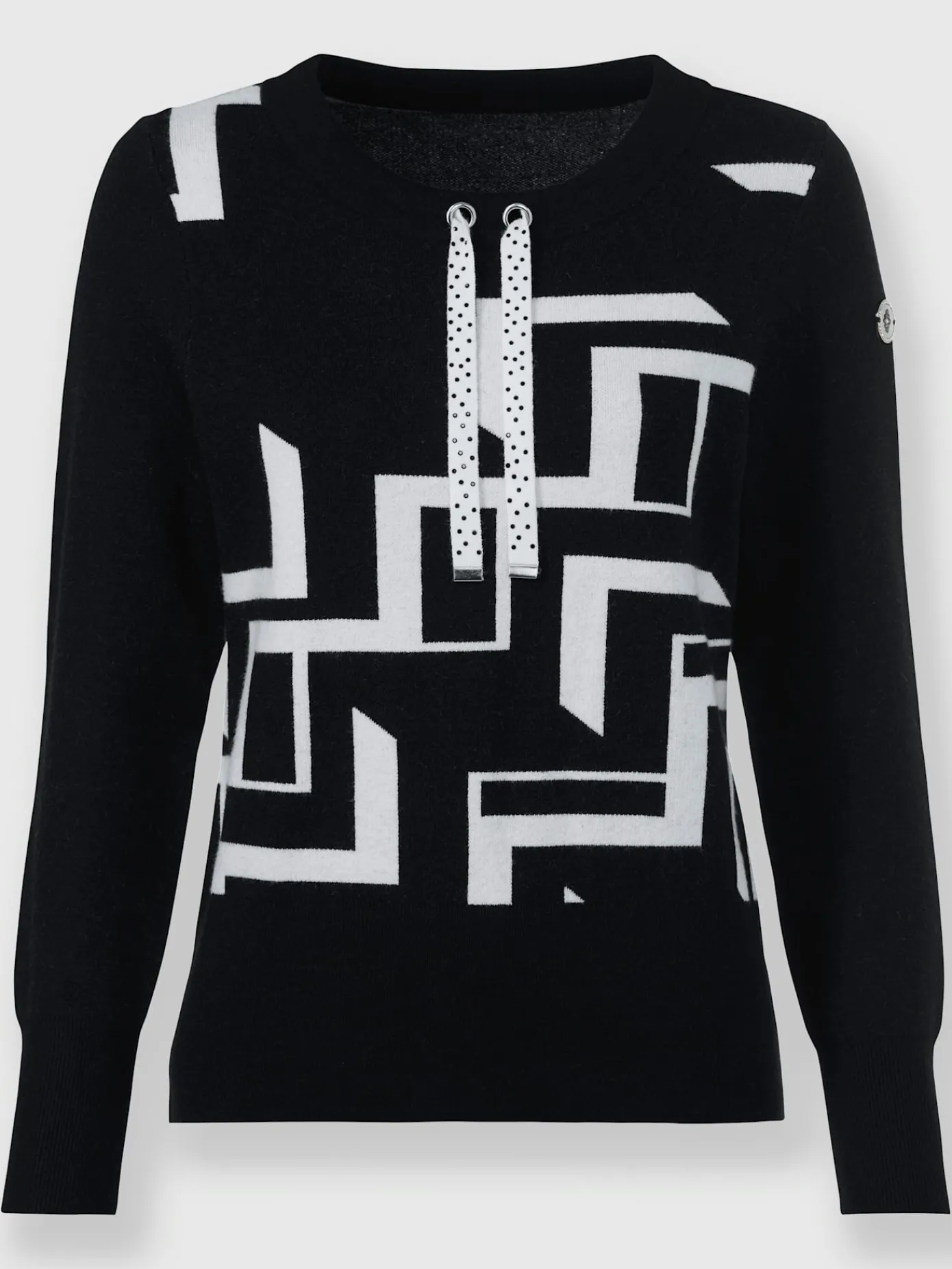 Pulls<Pull mélange raffiné de motifs jacquard