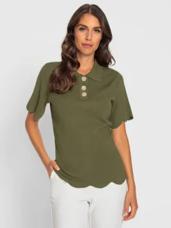 Ashley Brooke Pulls<Pull polo boutons décoratifs