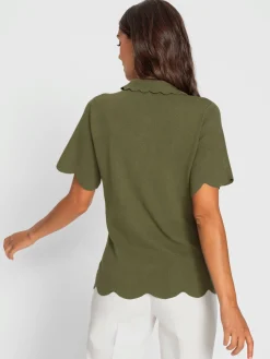 Ashley Brooke Pulls<Pull polo boutons décoratifs