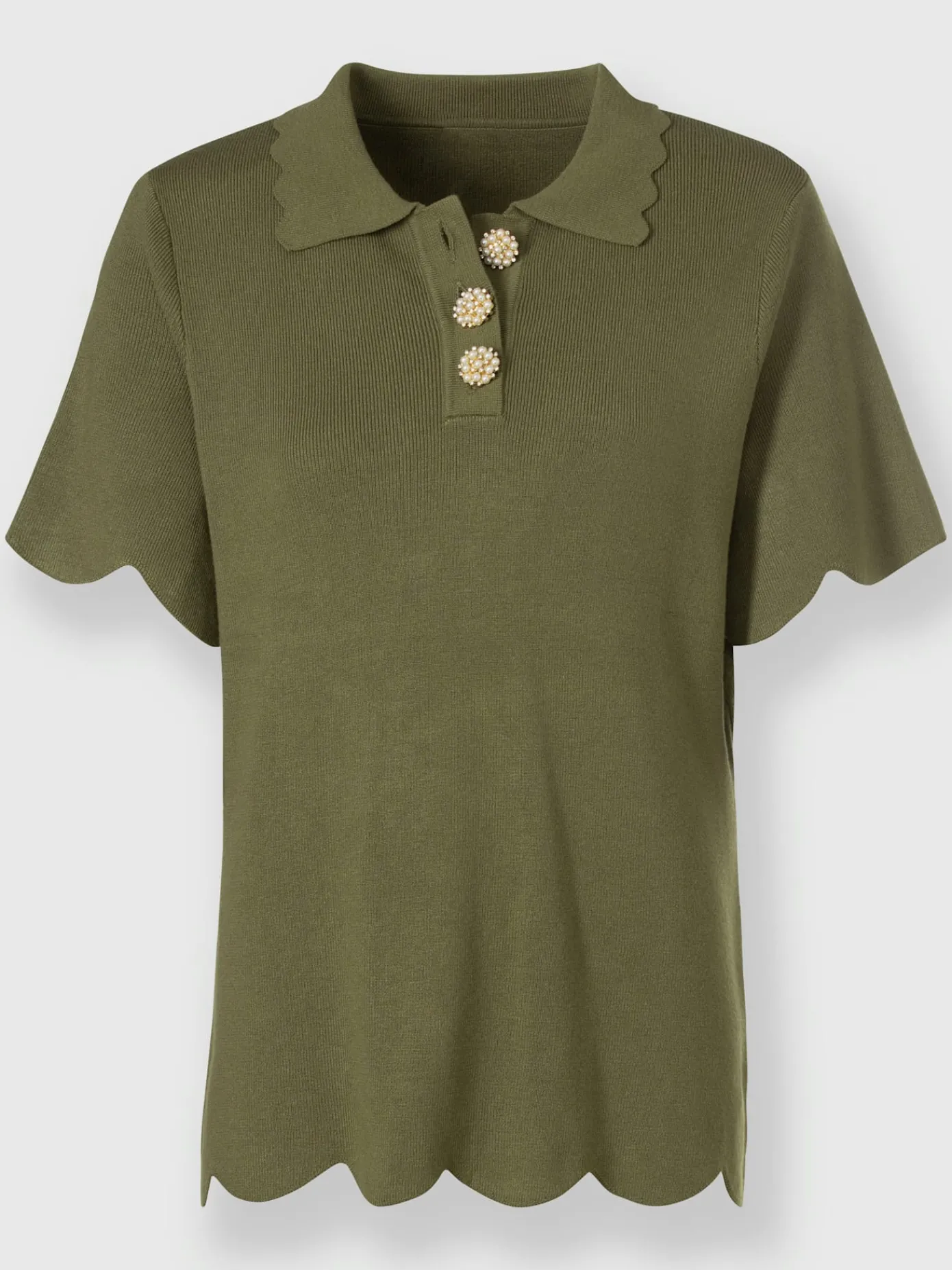 Ashley Brooke Pulls<Pull polo boutons décoratifs