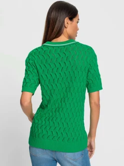 Rick Cardona Pulls<Pull polo motif ajouré léger