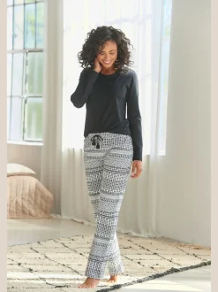 Vivance Dreams Pyjamas<Pyjama avec haut uni et pantalon à motifs